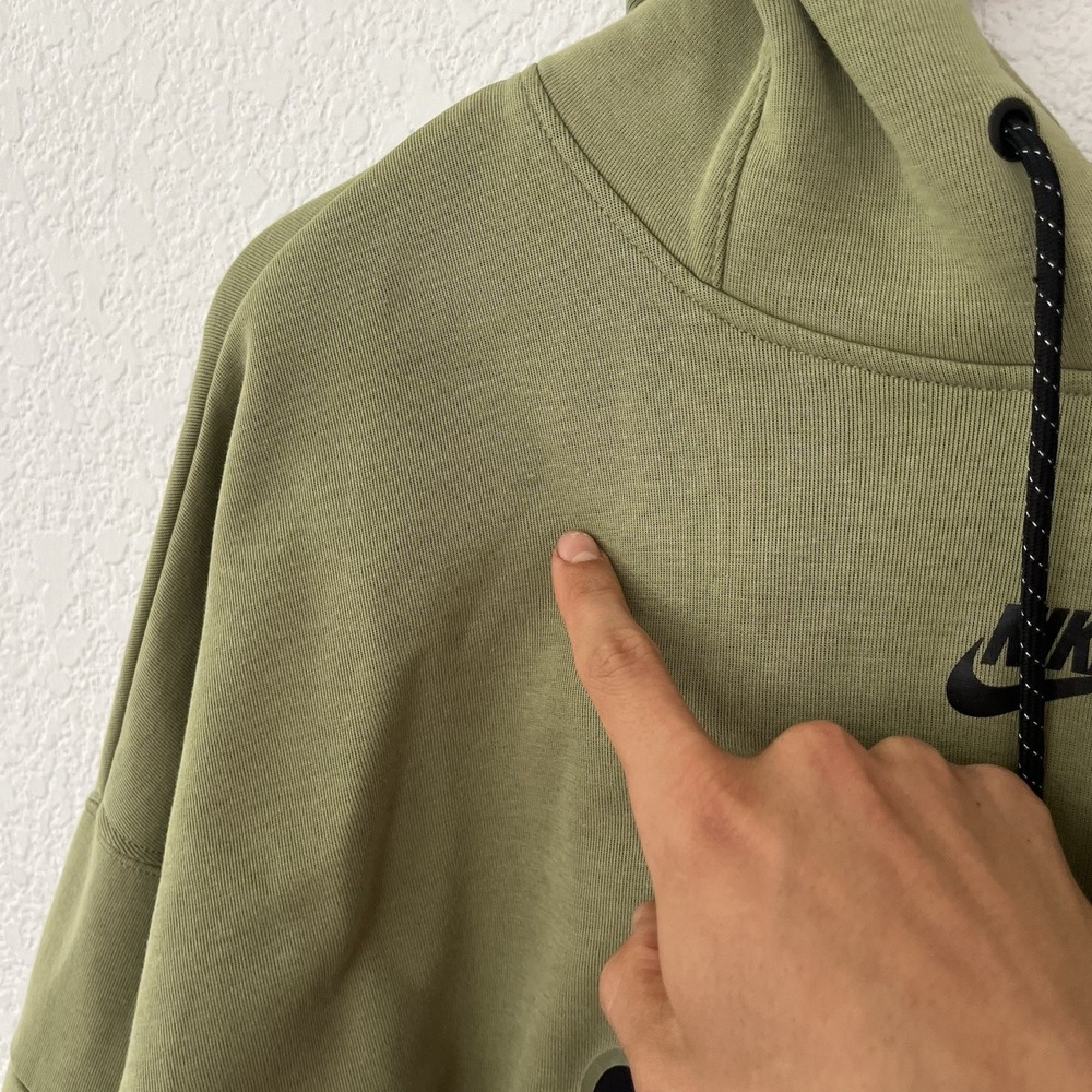 Nike Sportswear Tech Green Fleece Women's Over-Oversized Crop Pullover Hoodie M - Picture 13 of 13